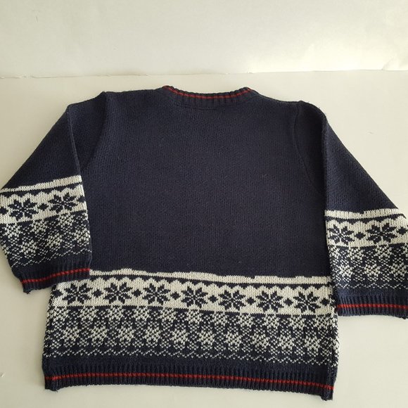 Holiday Sweater Sweater Navy Blue Size 4T 1990's - Picture 5 of 15